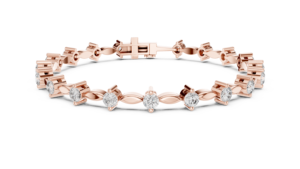 Brazalete de Tenis de Diamantes de Laboratorio de Lujo de 10k y 2.09ct, Chapado en Oro Rosa de 11 Pulgadas, Corte Brillante Redondo, Joyería de Origen Indio - Product Image 4