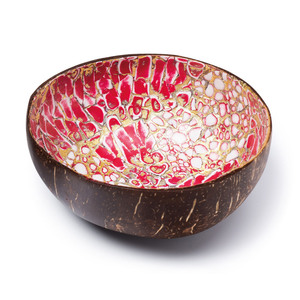 ชามมะพร้าวเคลือบแลคเกอร์เคลือบเงาไข่มุกโมเสกทำมือ - Product Image 4