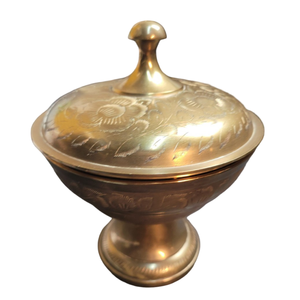 Ollas Khajoor Vintage de Latón de Alta Calidad con Grabado y Acabado Pulido para el Hogar y Restaurantes, Utensilios de Cocina, Olla para Dátiles Árabes - Product Image 5