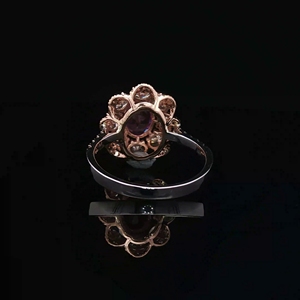 Anillo de Oro de Lujo de 18 Quilates en Dos Tonos con Diamante Natural y Zafiro Rosa Cultivado en Laboratorio, Joyería de Cóctel para Bodas de Sheetal Diamonds - Product Image 3