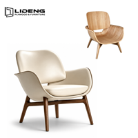 LIDENG Factory Custom Modern Leisure Living Room Eucalyptus Plywood Curved Design Chair Sofa Frames Dining Table Home Furniture