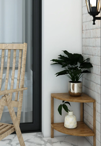 2-Tier Triangle Wooden Shelf <b>Unit</b> <b>Corner</b> <b>Storage</b> Shelf for Bathroom & Living Room - Product Image 5