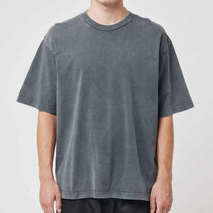 Camiseta Extra Grande para Hombre, Lavada al Ácido, 100% Algodón, Alta Calidad, Transpirable, Antiarrugas, Cómoda, Moderna, Estilo Urbano - Product Image 1