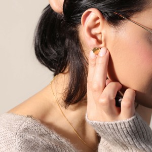 Laser Cut Gold Plated Plain Heart 925 Sterling <b>Silver</b> <b>Stud</b> Earrings Minimalist Turkish Handmade Party Jewelry - Product Image 3