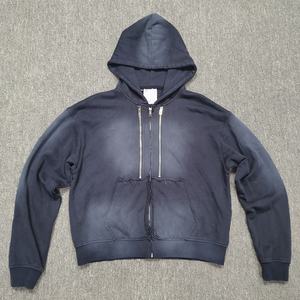 Sweat à capuche personnalisé à la mode avec impression en aérosol et lavage à l'acide Sweat à capuche avec trois fermetures éclair et broderie de lettres Boxy - Product Image 1