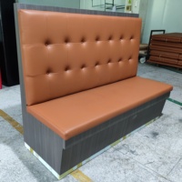 Banquette de restaurant moderne en cuir PU marron, avec dossier capitonné, pour café, bar, hôtel, salle à manger