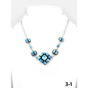 Collier artisanal Southwest Golden Hills géométrique en turquoise et argent sterling pour cadeau - Product Image 1