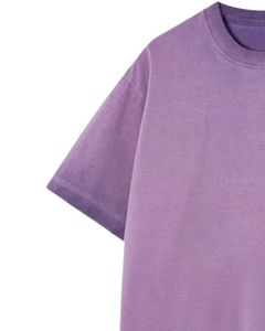 Camiseta Unisex Extra Grande de Algodón Lavado Color Lavanda, Estilo Vintage, Hombros Caídos, Ropa de Calle Informal de Verano, Camiseta Unisex - Product Image 3