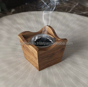 Brûleur d'encens Bakhoor religieux élégant de qualité supérieure fabriqué à la main en bois d'acacia Mubkhar avec boîte de rangement pour l'aromathérapie - Product Image 2