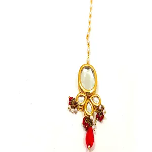 Ensemble de collier plaqué or Kundan Meenakari avec pierres de cristal, perles et diamants pour mariage ou cadeau, bijoux en cuivre fin - Product Image 6