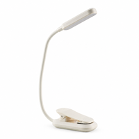 Lampe de lecture LED rechargeable à clip avec batterie 500 mAh, 3 modes d'éclairage, 5 niveaux de luminosité et fonction de mémoire de mode