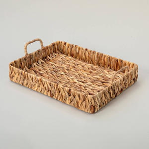 Sustainable water hyacinth woven serving <b>tray</b> best quality home organization <b>storage</b> <b>trays</b> - Product Image 4