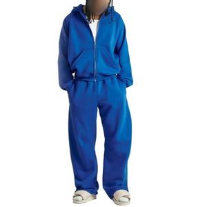 Ensemble survêtement pour homme, sweat-shirt à capuche zippé ample et court, pantalon de survêtement, logo personnalisé, streetwear, fabricant, survêtement sport uni surdimensionné - Product Image 6