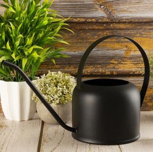 Noir mat enduit de poudre arrosoir feuille fer plantes eau peut qualité supérieure jardinières fleur arrosage pichet 2025 - Product Image 5