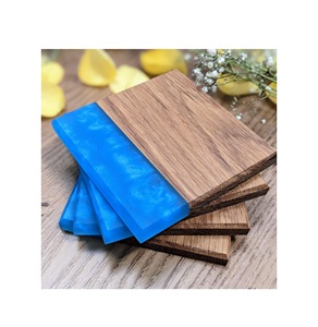 Prix en dés d'usine sous-verres en bois de résine époxy fabricant fait à la main 100% sous-verre en bois naturel et en résine conception personnalisée - Product Image 3