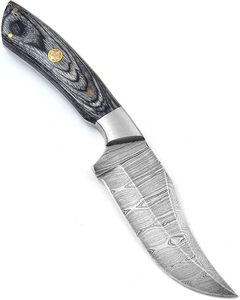 سكين دمشقي مصنوع يدويًا بالكامل من الفولاذ الدمشقي G10 غمد جلد احترافي خارجي OEM انخفاض الشحن - Product Image 5