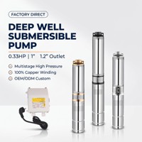 Pompe submersible multistade en acier inoxydable pour puits profond, 100 m de hauteur de refoulement, DC sans balais, solaire, marine, externe 5HP 2 pouces 1.5 HP