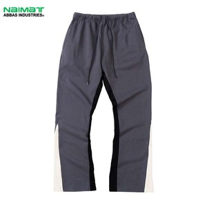 Pantalon de survêtement évasé en coton personnalisé de haute qualité pour hommes ceinture élastique décontracté taille moyenne avec décoration en dentelle - Product Image 3