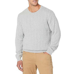 Trending Men's Classic Cable Knit Crewneck Pullover Lightweight Casual Cotton Sweater Hot Selling Trending Men Sweater - Product Image 1