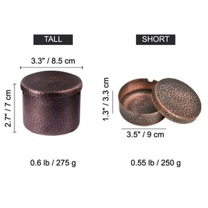 Nouveau luxe martelé cuivre rond cendrier couvercle de table Cigarette cendrier pour hôtel Restaurant maison bureau intérieur extérieur - Product Image 6