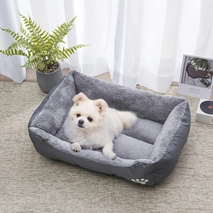Großhandel Mehrfarbiges Rechteckiges Haustier-Sofa Atmungsaktives Waschbares Plüsch-Baumwoll-Katzenbett Hundebett Heizendes Warmes Kissen - Product Image 5