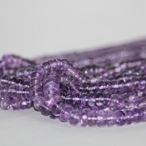 Cuentas de piedras preciosas Rondelle lisas de amatista púrpura Natural de 4mm y 5mm, hebra DIY para hacer joyas, collares, pulseras, proveedor en línea - Product Image 3