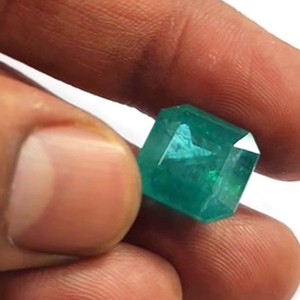 Esmeralda de Zambia natural 14mm Corte Asscher 13,85 Cts Lote Iroc Ventas Alta calidad Rashi Ratan Panna May birthstone US $887 por esto - Product Image 1