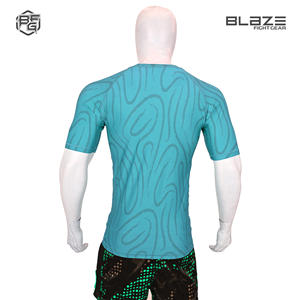 อุปกรณ์ออกกำลังกายสำหรับผู้ใหญ่แขนสั้น BJJ rash GUARD พิมพ์ซับลิเมต MMA ศิลปะการต่อสู้ใส่สแปนเด็กซ์ - Product Image 5