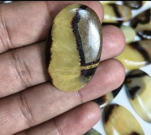 Precio al por mayor Natural amarillo septarian cabujón piedra preciosa tamaño personalizable joyería suelta hacer piedras de cristal - Product Image 4