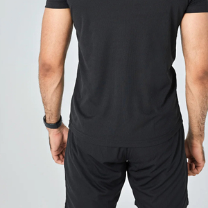 Top qualité hommes T-Shirts Polyester été nouveau Style T-Shirt couleur unie course régulière vêtements de sport en gros T-Shirt hommes - Product Image 5