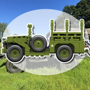 WW2 Mô hình quy mô 1/35 Mỹ wc52 M3 37mm chống tăng 4x4 Xe tải vận chuyển quân sự Xe bọc thép xây dựng khối Bộ - Product Image 4