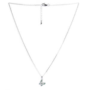 NOVAMART Fine Silver Verde Trendy Butterfly <b>Pendant</b> Chain Rhodium Plated Zircon <b>Opal</b> Diamond Pearl Cute Religious Cross Design f - Product Image 4
