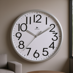 JUSTAMINUTE Silver 00712S Wall <b>Clock</b> 24.5cm Silver Justaminute Wall <b>Clock</b> - Product Image 3