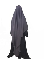 Hijab Khimar Élégant et Modeste, Forme Diamant, Grande Taille, Léger, Respirant, Séchage Rapide, Polyester, Fait Main, Col Mini, Manches Courtes