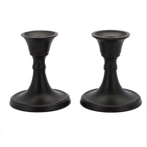 Candelabro Cónico de Aluminio Nórdico con Recubrimiento Negro, Portavelas al por Mayor, Objetos Decorativos, Artículos de Decoración Navideña - Product Image 1