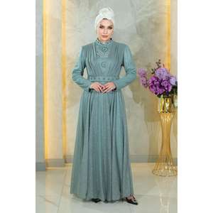 ชุดราตรีเดรสยาวประดับเลื่อมทรงเอ็มไพร์เอวสูงพร้อมชายกระโปรงยาว ไซส์ XS-XXL สำหรับงานปาร์ตี้ของผู้หญิง - Product Image 3