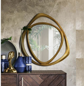 Espejo montado en la pared decorativo para el hogar enmarcado de alta calidad, espejo con marco de Metal con borde de estilo antiguo en forma cuadrada - Product Image 2