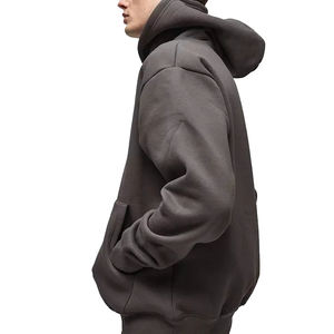 Sudaderas con capucha de algodón 100% de alta calidad para hombre, ropa de calle de varios colores, bordado de peso pesado de algodón de gran tamaño al por mayor - Product Image 3