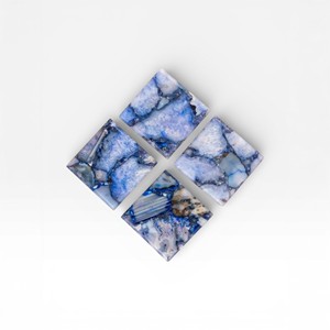 Beige and <b>Honey</b> Tone Square Agate Stone Coasters <b>Set</b> for Premium Dining and Coffee Tables - Product Image 6