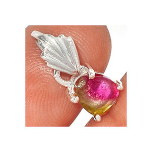 925 Sterling Silver Fantastic Tourmaline Pendant Fine Jewelry Wholesale OEM Birthstone Prong Setting supplier direct factory - Product Image 3