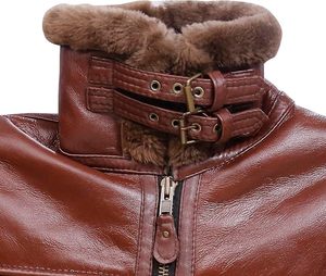 Chaqueta Bomber de Aviador con Forro de Piel de Oveja Auténtica para Invierno - Product Image 5