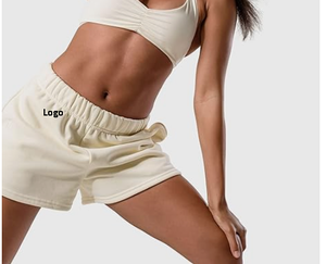 High Waisted Women's Sweat Shorts Cotton Lounge with Quick Dry and Breathable Features Mid-Waist Regular Fit Solid Pattern - Product Image 4