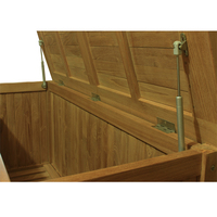 Caja de Almacenamiento y Banco de Teca para Exteriores, para Jardín y Piscina - Serie Meadow