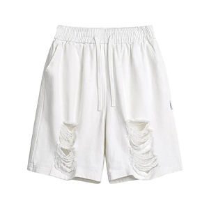 Pantalones cortos de algodón lavados Vintage para hombre, personalizados, de secado rápido, transpirables, cintura media, cierre elástico, bolsillo, calle alta, respetuosos con el medio ambiente - Product Image 3