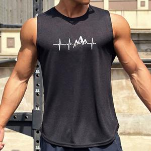 Venta caliente hombres hielo seda Fitness chaleco hombres sin mangas transpirable secado rápido tela que absorbe la humedad deportes Top verano nuevo - Product Image 2