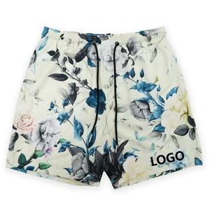 Shorts de bain pour hommes imprimés sur mesure de haute qualité 100% coton lavage ample Style de rue décoration vintage nouveaux maillots de bain tailles XS XXS - Product Image 2