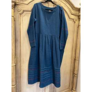 Summer Casual EVA <b>Wool</b> <b>Dress</b> in Teal with Print and Solid Pattern Loose A-Line Silhouette Maxi-Length ODM Supply - Product Image 1