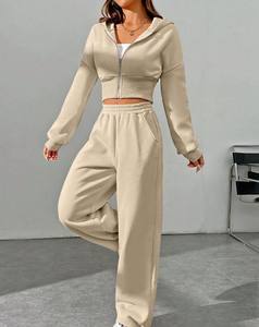 Ensemble de survêtement molletonné 100 % coton personnalisé OEM, coupe oversize, imprimé strass, grande taille, avec sweat à capuche et pantalon de jogging - Product Image 3