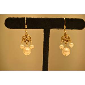 เครื่องประดับอิชวาร์ อาร์ต จิวเวลรี่ สร้อยคอทองคำแท้ 18K สีเหลืองทองประดับมุกน้ำจืดสำหรับผู้หญิง สร้อยคอคลาสสิกสำหรับงานแต่งงาน - Product Image 3