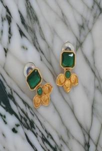 Ensemble de collier de temple traditionnel du sud de l'Inde, plaqué or, style vintage, boucles d'oreilles en cristal et strass, cadeau de mariage, ethnique - Product Image 4